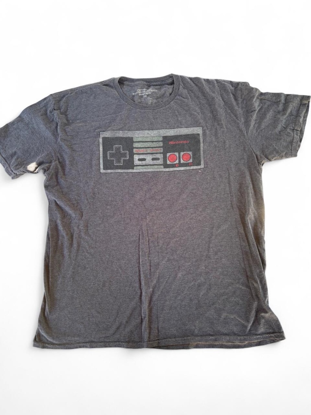 Nintendo Charcoal Graphic Controller Tee with Red Accents